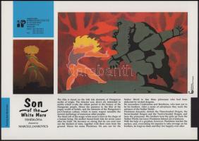 1981 Fehérlófia magyar rajzfilm angol nyelvű reklámlapja, 20,5×28,5 cm