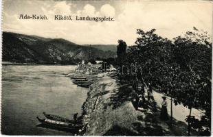 Ada Kaleh, kikötő, képeslapfüzetből. M. G. / Landungsplatz / port, from a postcard booklet (EK)