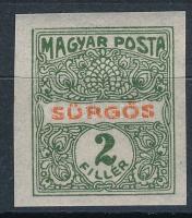 1919 Sürgős (Magyar Posta) vágott bélyeg