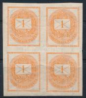 1889 Hírlapbélyeg négyestömb (ráncok / creases)