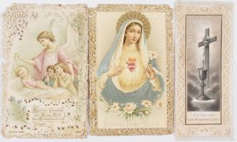 cca 1880-1900 3 db csipke litho szentkép