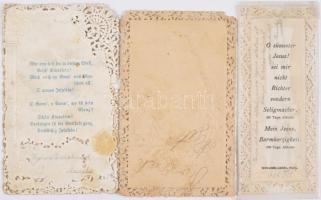 cca 1880-1900 3 db csipke litho szentkép