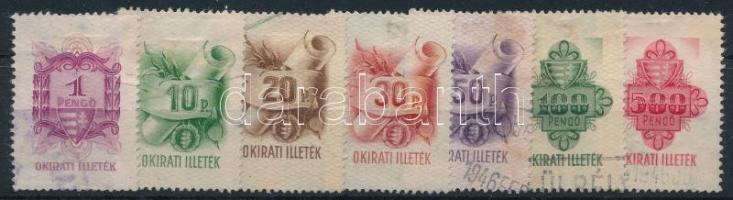 7 db okirati illetékbélyeg