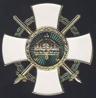 1943. A Magyar Szent Korona-rend középkeresztje hadidíszítménnyel és kardokkal, gyűjtői replikát T:1