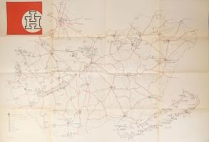 ca 1970 Az Idegenforgalmi Hivatal irodáinak térképe 100x70cm