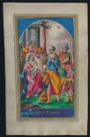 ca 1800 Három királyok. Kézzel festett szentkép 9x13,5 cm