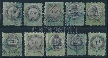 10 db okmánybélyeg papírránccal