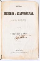 [Csengery] Csengeri Antal: Magyar szónokok és statusférfiak. (Politicai jellemrajzok.) Pest, 1851, H...