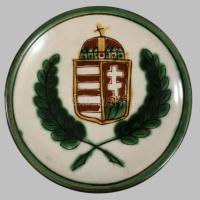 Magyar címer ábrázolásos falidísz, d: 11 cm
