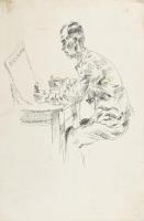 Tihanyi János Lajos (1892-1957), kétoldalas mű: Pesti Napló és Modiano (Plakát- vagy reklámterv?), 1...