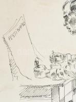 Tihanyi János Lajos (1892-1957), kétoldalas mű: Pesti Napló és Modiano (Plakát- vagy reklámterv?), 1...