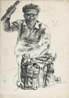 Tihanyi János Lajos (1892-1957), kétoldalas mű: Pesti Napló és Modiano (Plakát- vagy reklámterv?), 1...