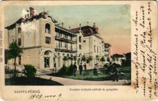 1909 Bártfa, Bártfafürdő, Bardejovské Kúpele, Bardiov, Bardejov; Erzsébet királyné szálloda és gyógy...