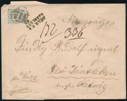 1877 Ajánlott távolsági levél 20kr bérmentesítéssel "BUDAPEST / DÉLKEL.VASP"