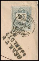 1877 Ajánlott távolsági levél 20kr bérmentesítéssel "BUDAPEST / DÉLKEL.VASP"