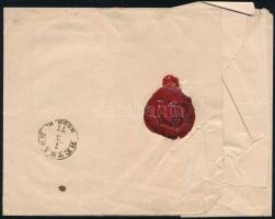 1877 Ajánlott távolsági levél 20kr bérmentesítéssel "BUDAPEST / DÉLKEL.VASP"