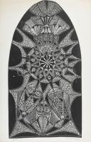 Zimányi Alajos (1944?-): Ablak. Fametszet, papír, jelzett. 44x24 cm