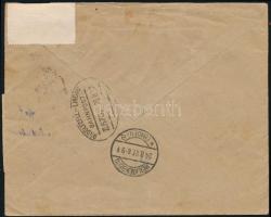 1927 Ajánlott levél 18 bélyeges bérmentesítéssel, részben német vasútpostán szállítva "MULHOUSE...