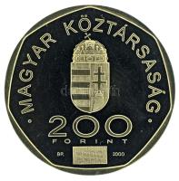 2000. 200Ft Cu-Zn "2000. évforduló / Rodin: a Gondolkodó, a Naprendszer" kapszulában T:BU
...