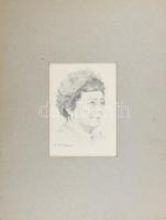 Z Ónody Béla (-): Brestyánszky Ilona művészettörténész arcképe, 1986. Ceruza, papír, jelzett. Paszpa...