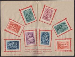 1942 Honvédkarácsony segélybélyegek (8 db) gyűjtőlapon