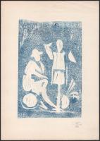 Z jelzéssel: Alakok, 1969. Monotípia, papír. 21x14 cm