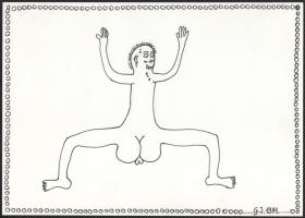 G. I. vagy G.J. jelzéssel, két mű: Alakok, 1981. Tus, papír. 29,5x21 cm