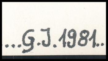 G. I. vagy G.J. jelzéssel, két mű: Alakok, 1981. Tus, papír. 29,5x21 cm