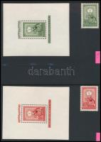 1951 80 éves a magyar bélyeg bloksor + sor + 2 db üres mezős bélyeg (80.000)