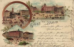 1897 Berlin with Police presidium and Grand Hotel litho (EK)