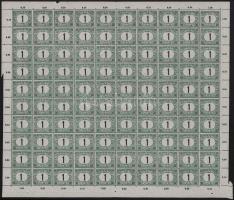 1914 Zöldportó 1f hajtott teljes ív fekvő vízjellel (csak az ívszél tartja össze, fogelválások / apa...