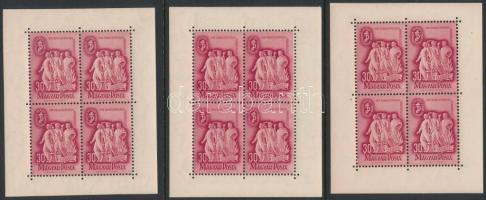 1948 3 db Szakszervezet kisív (21.000)