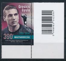 2026 100 éve született Grosics Gyula ívsarki vonalkódos bélyeg