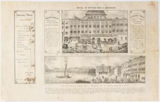 cca 1820-1830 Gróf Üchritz-Amade relikvia: a gmundeni "Hotel D'Or" szálloda számlája ...