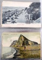 GIBRALTÁR - 52 db RÉGI város képeslap Lindner albumba rendezve / GIBRALTAR - 52 pre-1945 town postca...