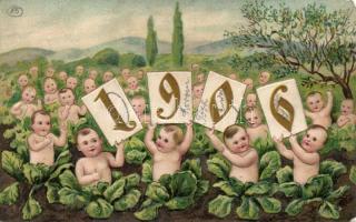 New Year 1906 Emb. litho  (EM)