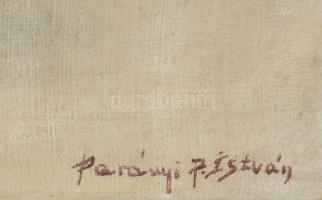 Parányi Pabar István (1903-1979): Kutya játéklabdával. Olaj, vászon. Jelezve jobbra lent. 50x40 cm. ...