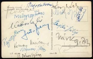 ca 1952 G. Dénes György (1915-2001) dalszövegíró, Pajor István síedző, Medgyessy Ferenc (1881-1958) ...