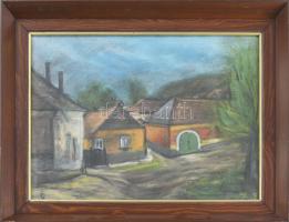 FRJ/F Ribár J jelzéssel (XX. sz. második fele-vége): Ófalusi utca I. Pasztell, papír. 34,5x46,5 cm. ...