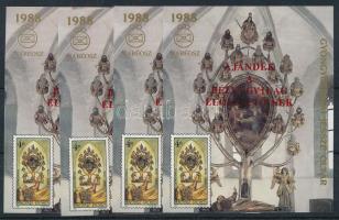 1996 Ajándék a Bélyegvilág előfizetőinek 4 db emlékív (24.000)