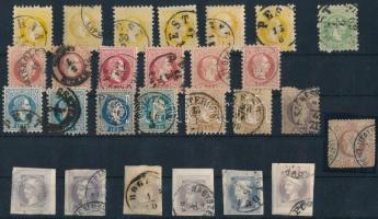 1867 27 db bélyeg (25kr, 50kr sérült / damaged)