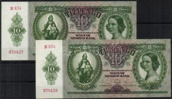 1936. 10P (2x) egymásutáni sorszámmal T:I