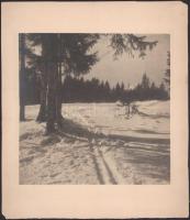 cca 1930 Hegyi táj télen (Glockner), művészfotó, jelzés nélkül, a hátoldalán feliratozással, 22x22 c...
