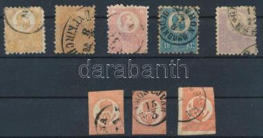 1871 Kőnyomat 5 db bélyeg + 3 db hírlapbélyeg gyenge minőségben