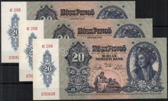 1941. 20P (3x) egymásutáni sorszámmal T:I