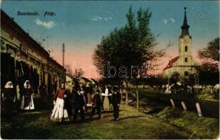 1914 Dombóvár, Fő tér, üzletek (EB)
