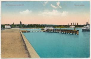 1922 Balatonszemes, Gőzhajó kikötő (ázott / wet damage)