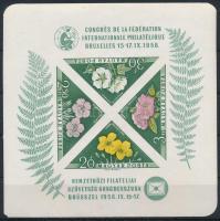 1958 FIP (I.) - Virág (I.) vágott blokk (18.000) (sarokhiba / corner fault)