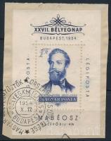 1954 Bélyegnap blokk kivágáson alkalmi bélyegzésel