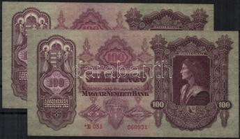 1930. 100P (2x) "*" egymásutáni sorszámmal T:I